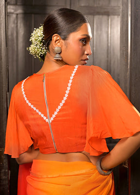 Orange Dola Silk Designer Blouse