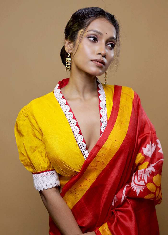 Yellow Dola Silk Designer Blouse