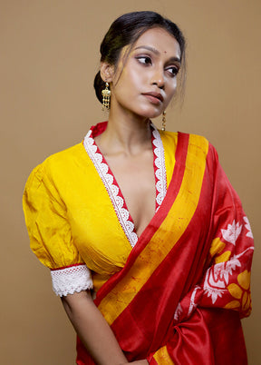 Yellow Dola Silk Designer Blouse