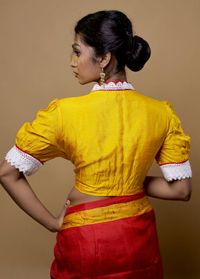 Yellow Dola Silk Designer Blouse