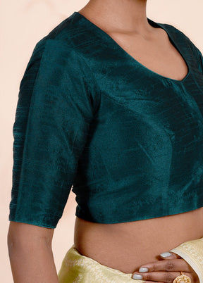 Teal Green Dupion Silk Designer Blouse