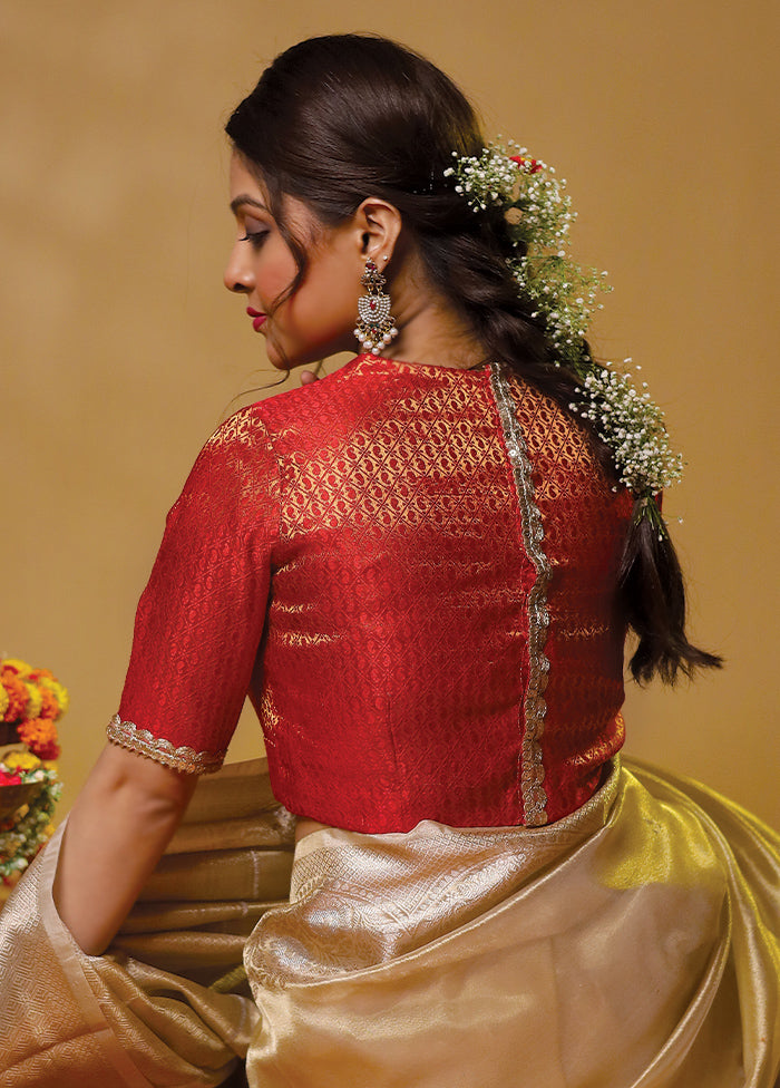 Red Brocade Designer Blouse