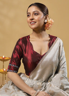 Maroon Pure Silk Designer Blouse