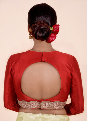 Red Silk Designer Blouse