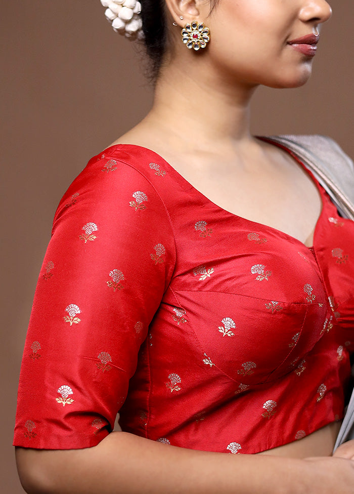 Red Brocade Designer Blouse