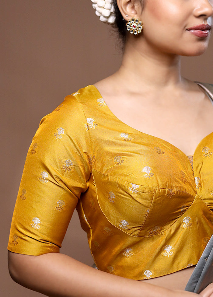 Yellow Brocade Designer Blouse