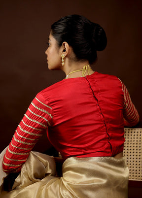 Red Pure Silk Designer Blouse