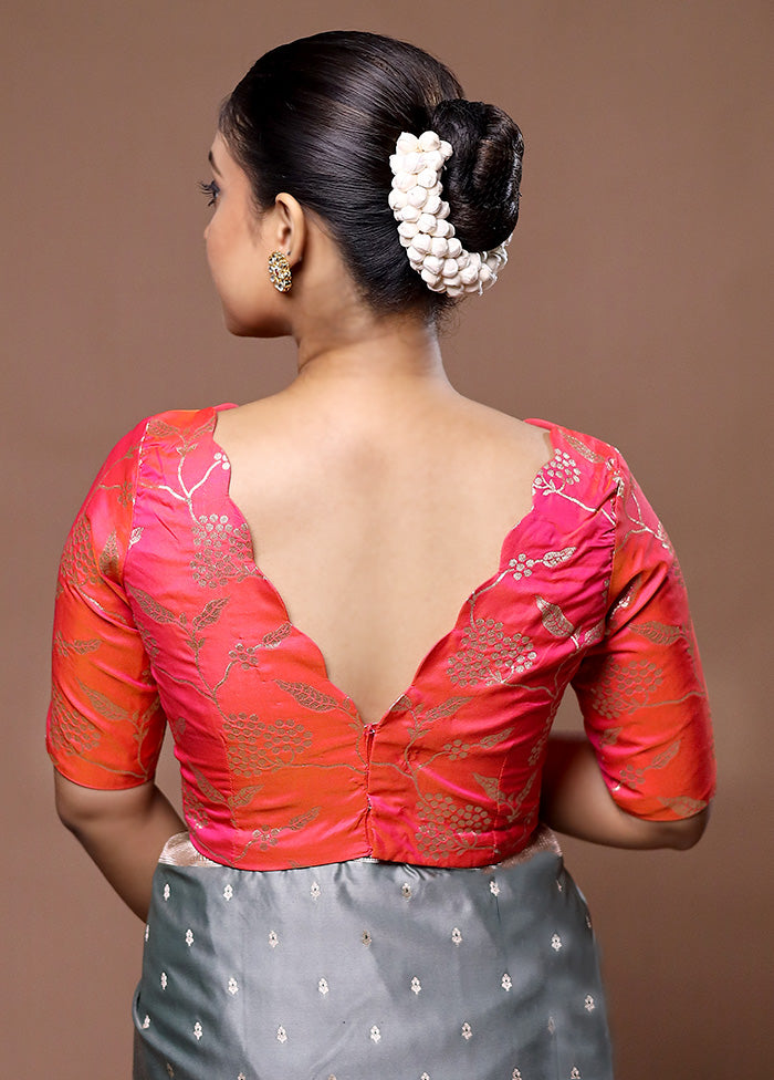 Peach Brocade Designer Blouse