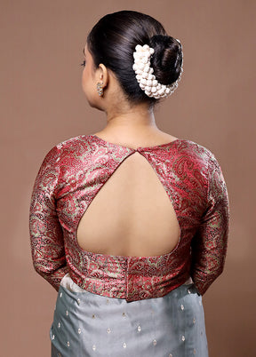 Maroon Brocade Designer Blouse