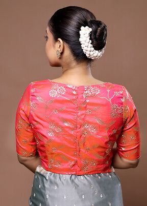 Peach Brocade Designer Blouse