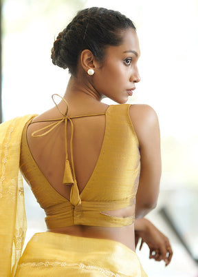 Mustard Dupion Silk Designer Blouse