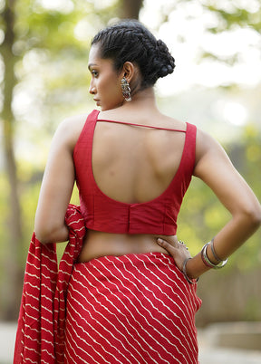 Red Dupion Silk Designer Blouse