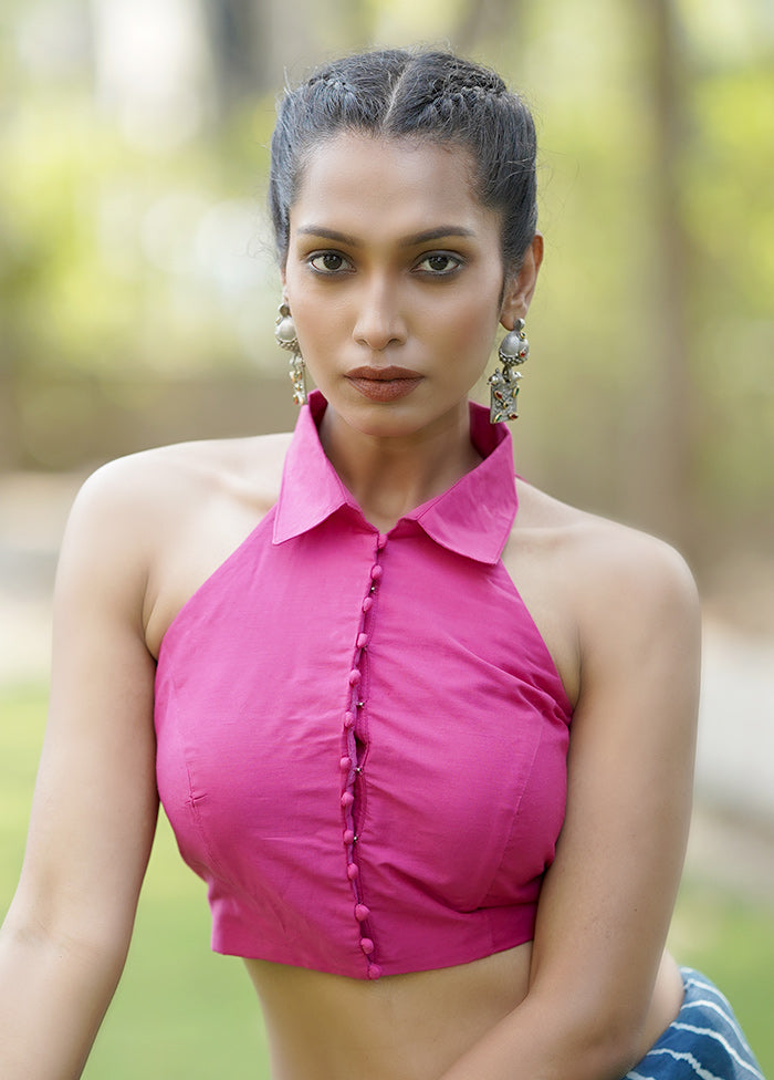 Rani Pink Cotton Silk Designer Blouse