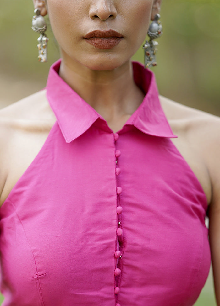 Rani Pink Cotton Silk Designer Blouse