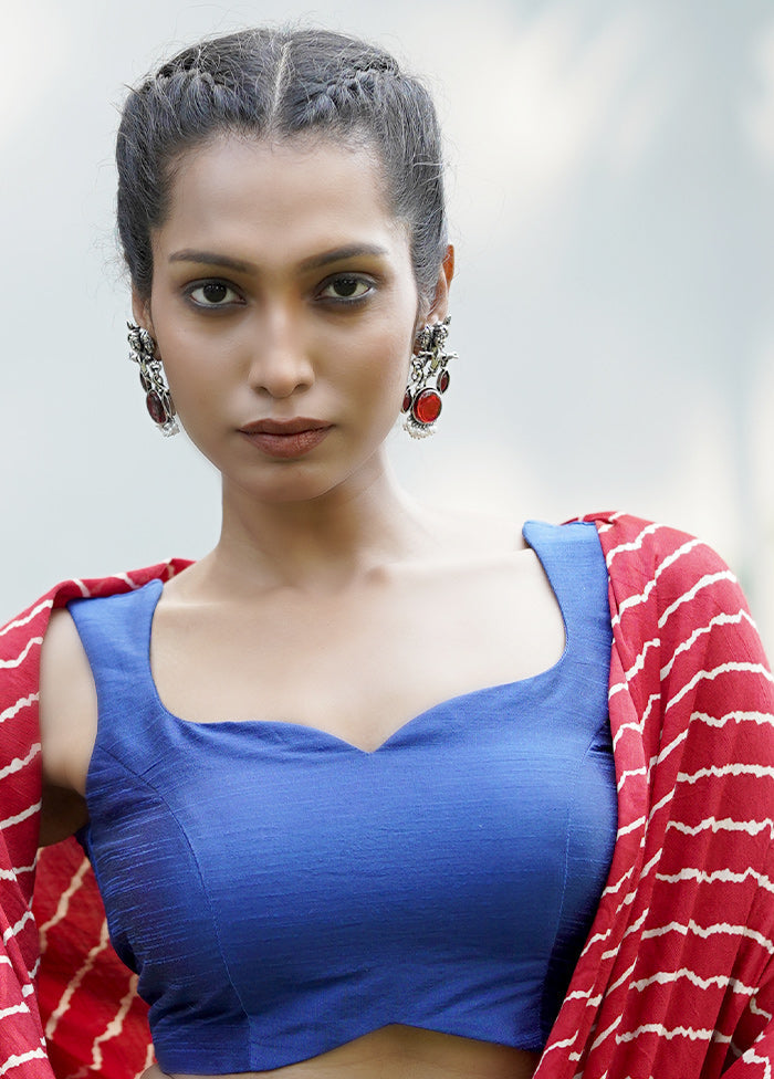 Royal Blue Dupion Silk Designer Blouse