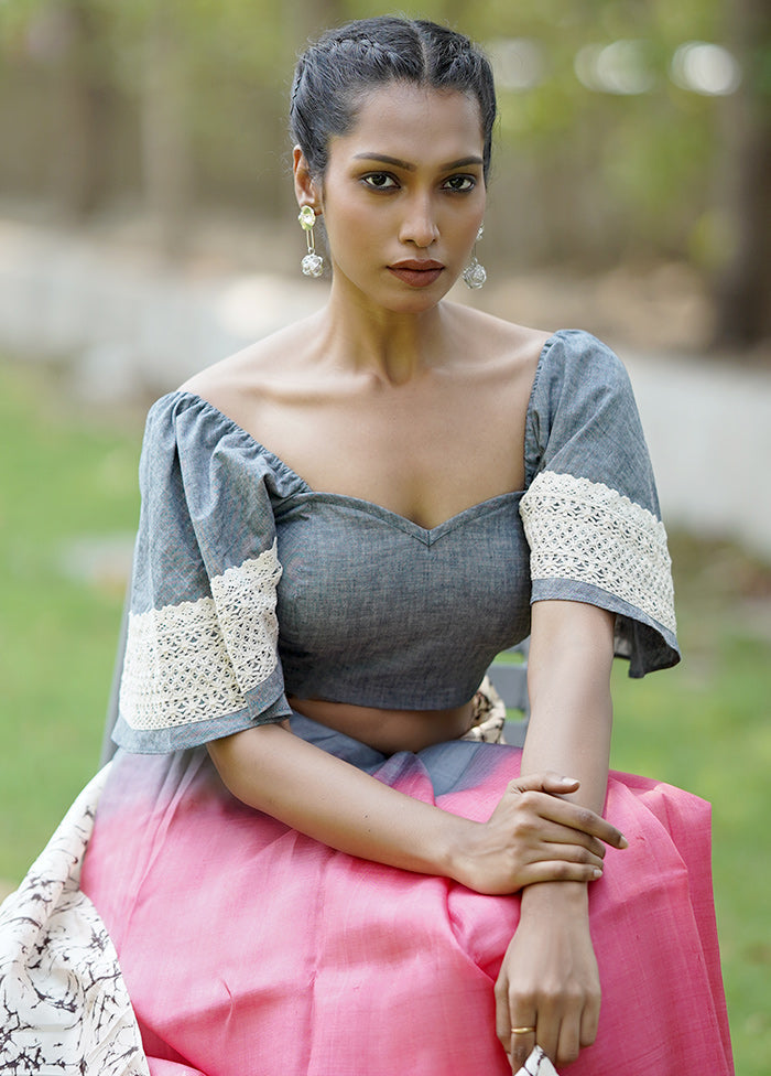 Grey Denim Designer Blouse