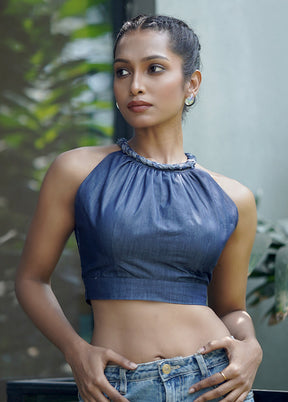 Blue Denim Designer Blouse