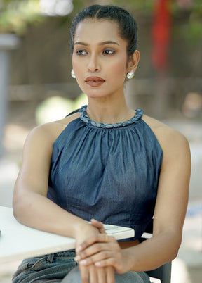 Blue Denim Designer Blouse