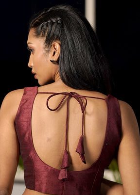 Maroon Dupion Silk Designer Blouse