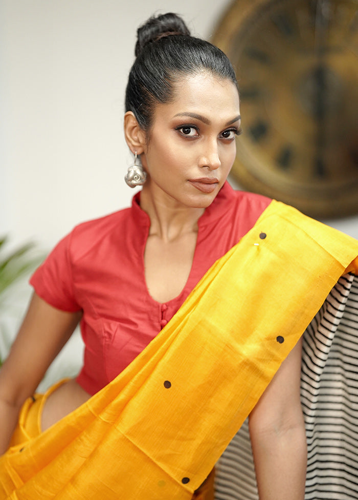 Red Cotton Silk Designer Blouse