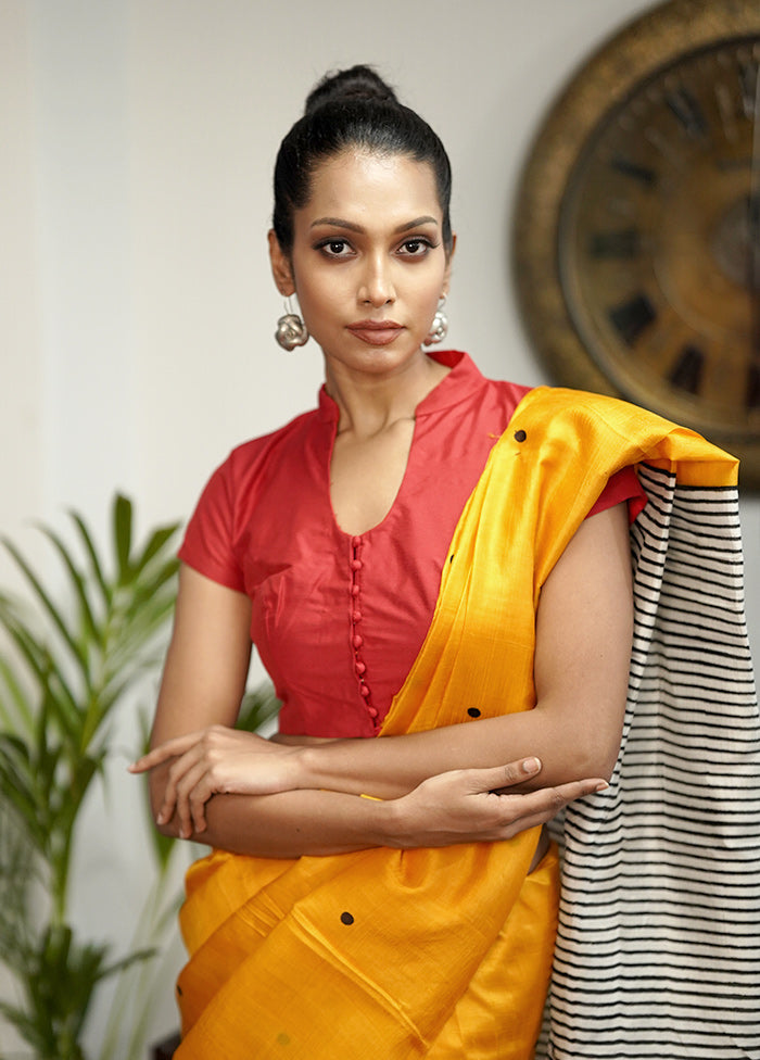 Red Cotton Silk Designer Blouse