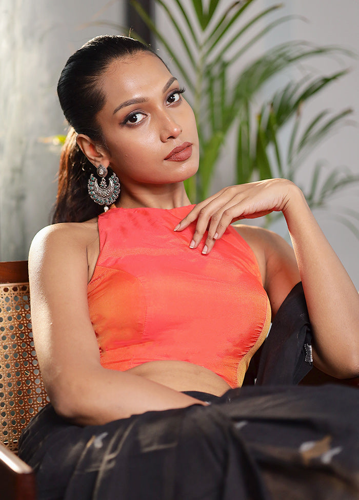 Orange Silk Designer Blouse
