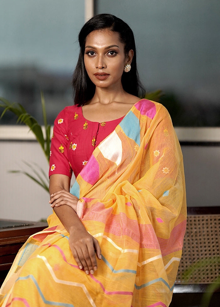 Red Cotton Designer Blouse