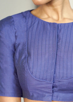 Royal Blue Cotton Silk Designer Blouse