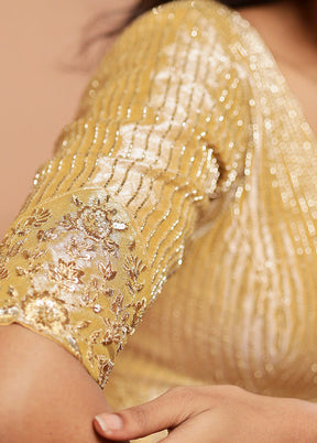Gold Tissue Designer Blouse