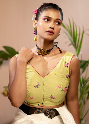 Mint Green Cotton Designer Blouse