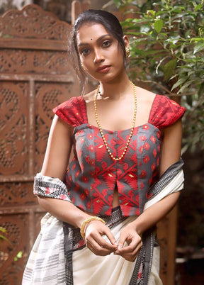 Grey  Square Neck Designer Blouse