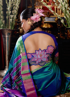 Royal Blue  Round Neck Designer Blouse