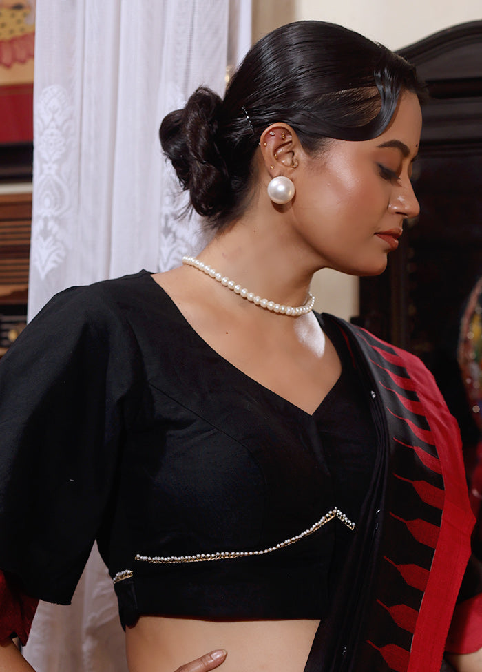 Black  Sweetheart Neck Designer Blouse