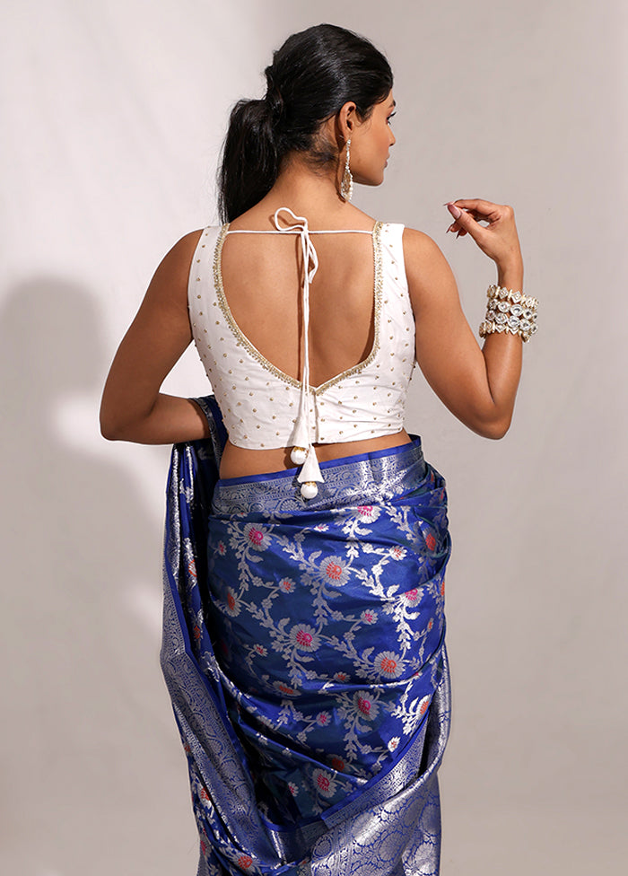 White  V Neck Designer Blouse