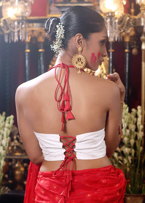 Cream  Halter Neck Designer Blouse