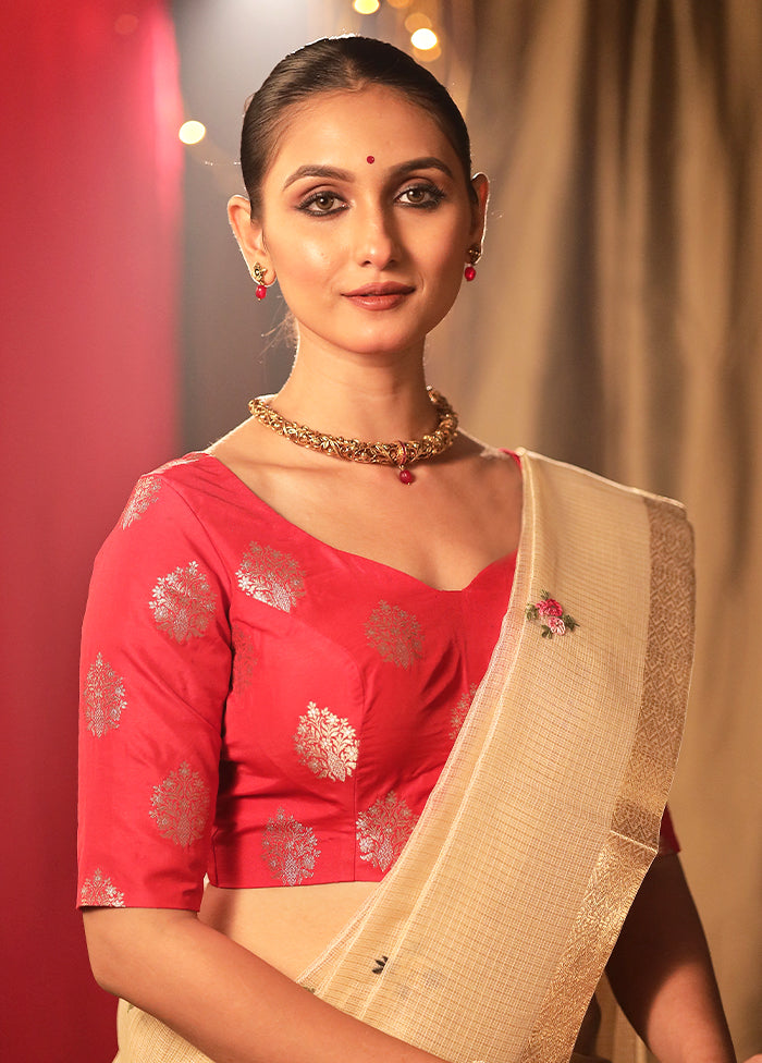 Red Brocade Designer Blouse