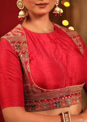 Red Embroidered Designer Blouse