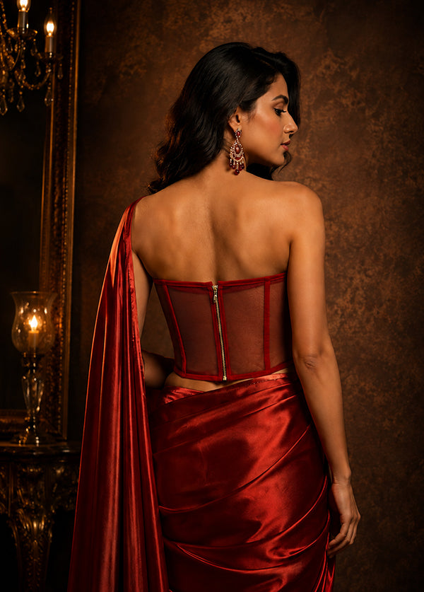 Maroon Designer Neck Designer Blouse