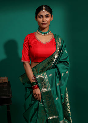 Red V Neck Designer Blouse