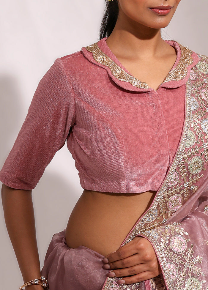 Lavender  Collar Neck Designer Blouse