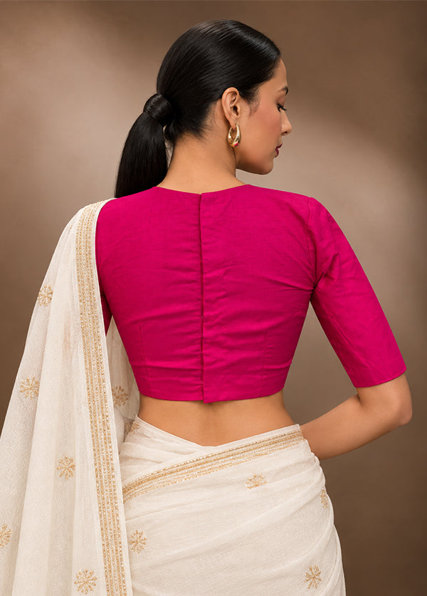 Rani Pink High Neck Designer Blouse