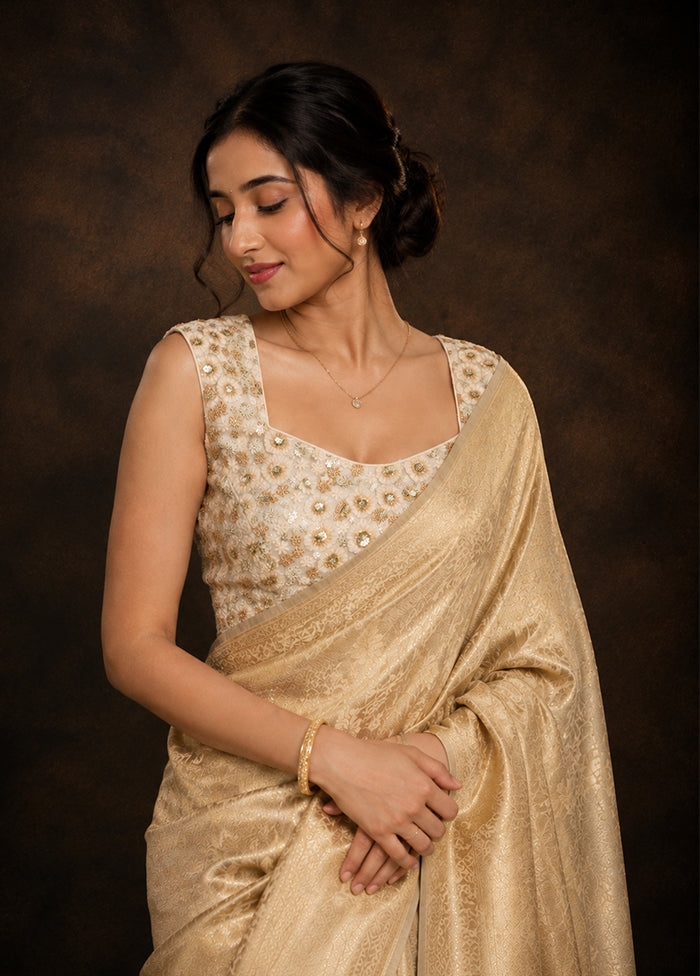 White Round  Neck Designer Blouse