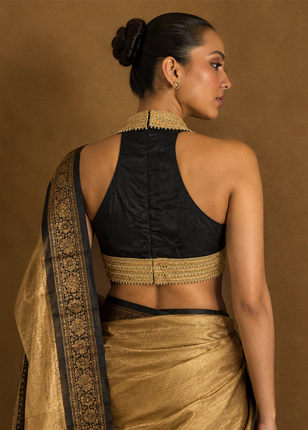 Black  Designer Neck Designer Blouse