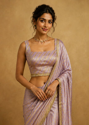 Lavender Square  Neck Designer Blouse