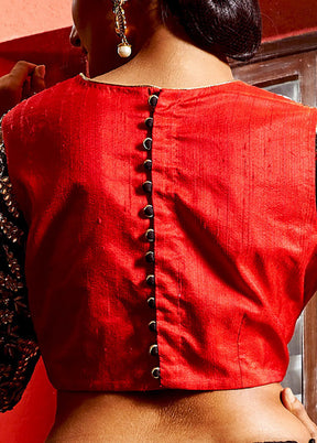 Red Silk Designer Blouse - Indian Silk House Agencies