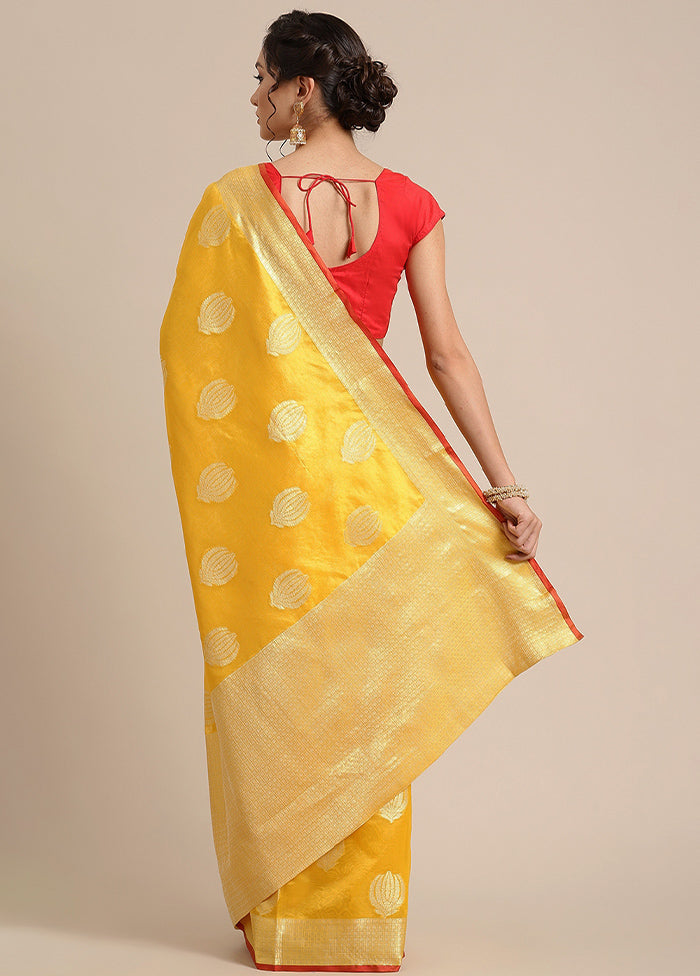 Gold Silk Zari Saree Without Blouse Piece - Indian Silk House Agencies