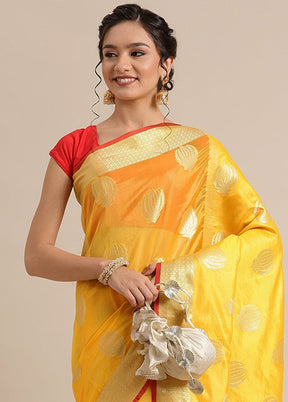 Gold Silk Zari Saree Without Blouse Piece - Indian Silk House Agencies