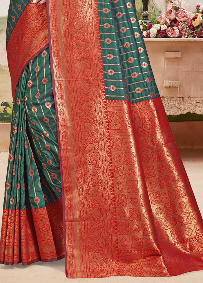 Multicolor Dupion Silk Saree With Blouse Piece