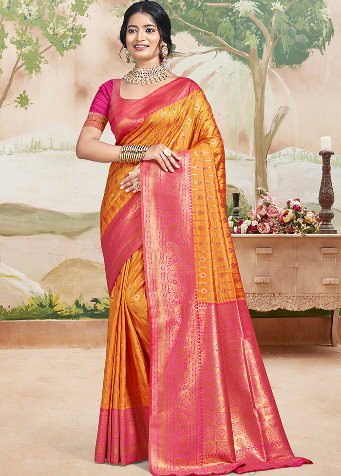 Multicolor Dupion Silk Saree With Blouse Piece