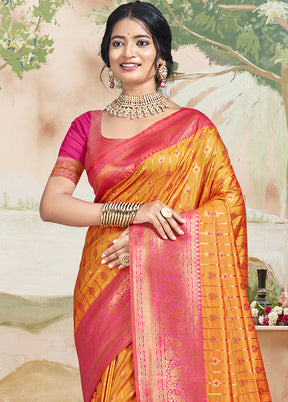 Multicolor Dupion Silk Saree With Blouse Piece